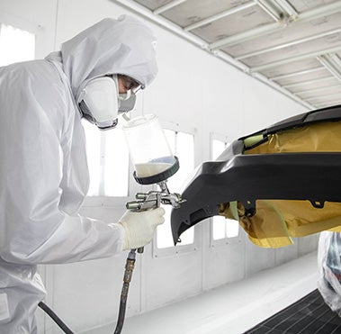 Collision Center Technician Painting a Vehicle | Casa Toyota NM in Alamogordo NM