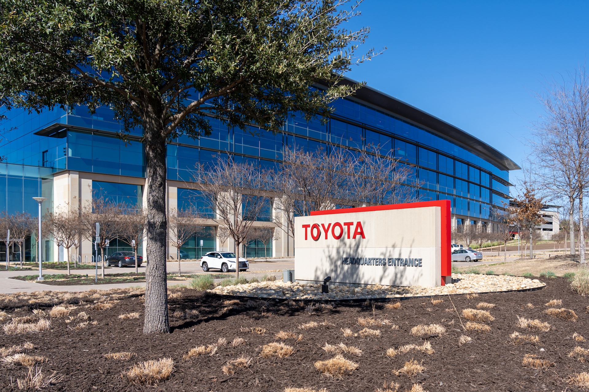 Plano, Texas, USA - March 19, 2022: Toyota North America HQ in Plano, Texas, USA. Toyota Motor Corporation is a Japanese multinational automotive manufacturer.