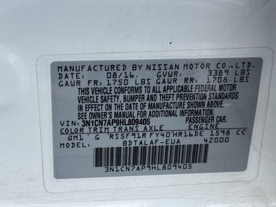 2017 Nissan Versa 1.6 S