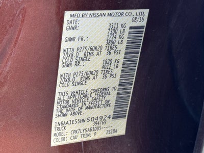 2017 Nissan TITAN Platinum Reserve