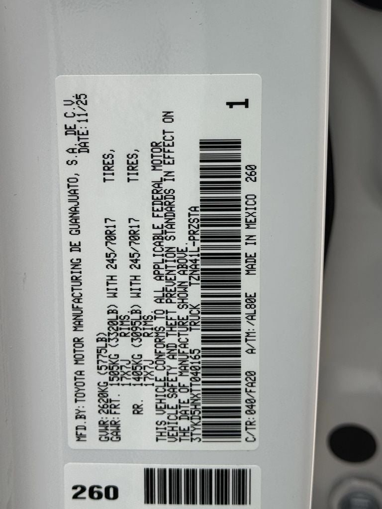 2026 Toyota Tacoma SR