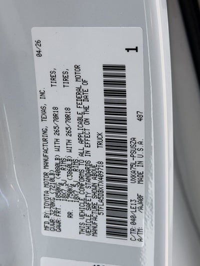 2026 Toyota Tundra SR5